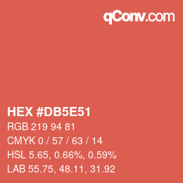 Color code: HEX #DB5E51 | qconv.com
