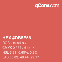 Farbcode: HEX #DB5E56 | qconv.com