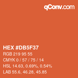 Color code: HEX #DB5F37 | qconv.com