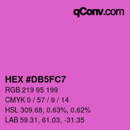 カラーコード: HEX #DB5FC7 | qconv.com