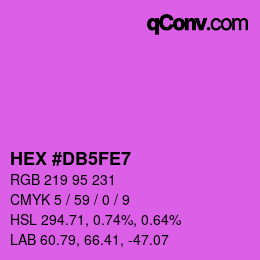 Color code: HEX #DB5FE7 | qconv.com
