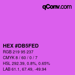 颜色代码: HEX #DB5FED | qconv.com