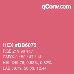 颜色代码: HEX #DB6075 | qconv.com