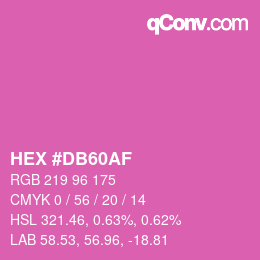 颜色代码: HEX #DB60AF | qconv.com