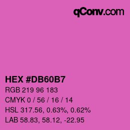 颜色代码: HEX #DB60B7 | qconv.com