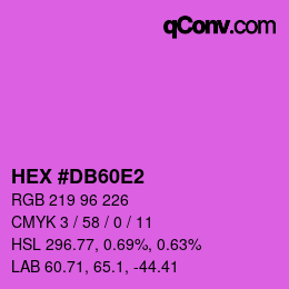 颜色代码: HEX #DB60E2 | qconv.com
