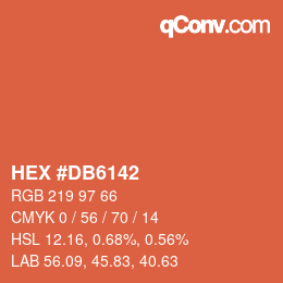Color code: HEX #DB6142 | qconv.com