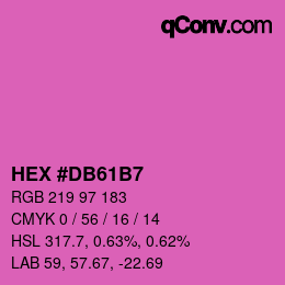 颜色代码: HEX #DB61B7 | qconv.com