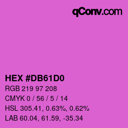 カラーコード: HEX #DB61D0 | qconv.com