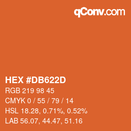 Color code: HEX #DB622D | qconv.com