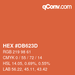 Color code: HEX #DB623D | qconv.com