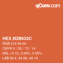 カラーコード: HEX #DB633C | qconv.com