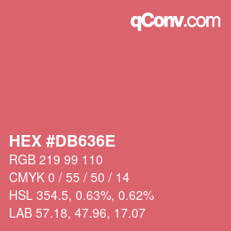 Color code: HEX #DB636E | qconv.com