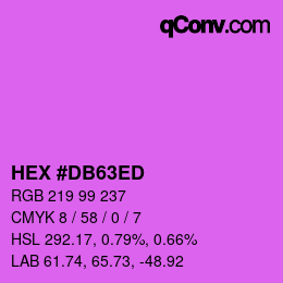 カラーコード: HEX #DB63ED | qconv.com