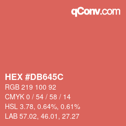 Color code: HEX #DB645C | qconv.com