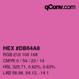 カラーコード: HEX #DB64A8 | qconv.com
