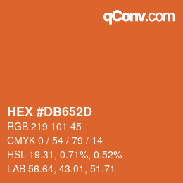 Color code: HEX #DB652D | qconv.com