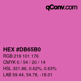 Color code: HEX #DB65B0 | qconv.com