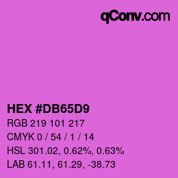 Color code: HEX #DB65D9 | qconv.com