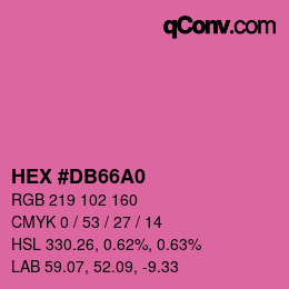 カラーコード: HEX #DB66A0 | qconv.com