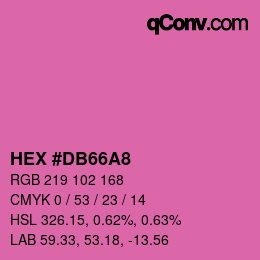 カラーコード: HEX #DB66A8 | qconv.com