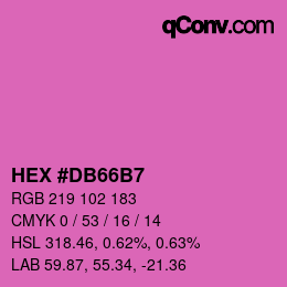 颜色代码: HEX #DB66B7 | qconv.com