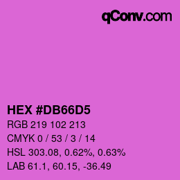 颜色代码: HEX #DB66D5 | qconv.com