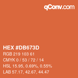 Color code: HEX #DB673D | qconv.com