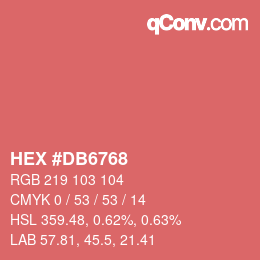 Color code: HEX #DB6768 | qconv.com