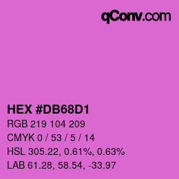 カラーコード: HEX #DB68D1 | qconv.com