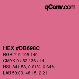 Color code: HEX #DB698C | qconv.com