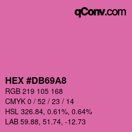 カラーコード: HEX #DB69A8 | qconv.com