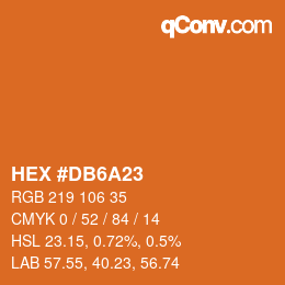 カラーコード: HEX #DB6A23 | qconv.com