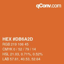 Color code: HEX #DB6A2D | qconv.com