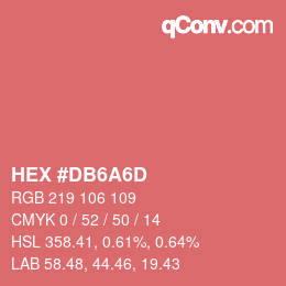 Color code: HEX #DB6A6D | qconv.com