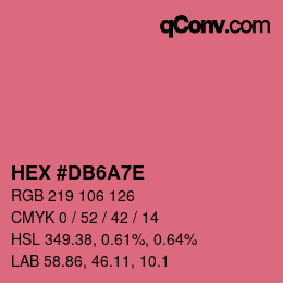 Color code: HEX #DB6A7E | qconv.com