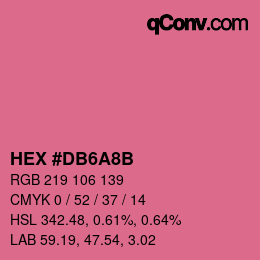 Color code: HEX #DB6A8B | qconv.com