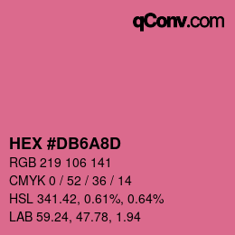 Color code: HEX #DB6A8D | qconv.com