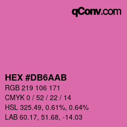 カラーコード: HEX #DB6AAB | qconv.com