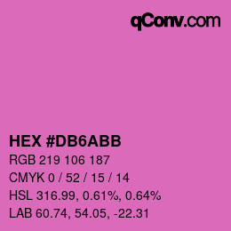 Color code: HEX #DB6ABB | qconv.com