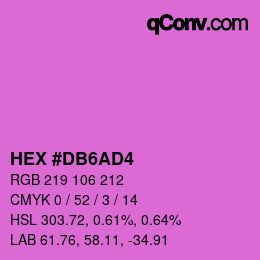 Color code: HEX #DB6AD4 | qconv.com
