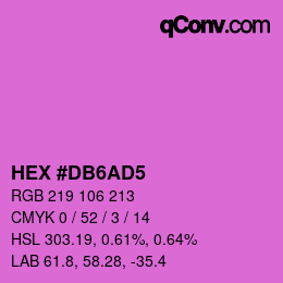 Color code: HEX #DB6AD5 | qconv.com