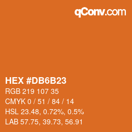 Color code: HEX #DB6B23 | qconv.com