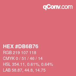 Color code: HEX #DB6B76 | qconv.com
