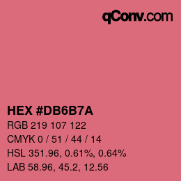 カラーコード: HEX #DB6B7A | qconv.com