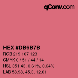 Color code: HEX #DB6B7B | qconv.com