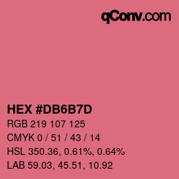 Color code: HEX #DB6B7D | qconv.com