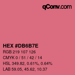 Código de color: HEX #DB6B7E | qconv.com