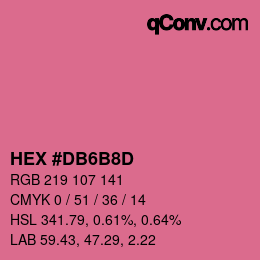Color code: HEX #DB6B8D | qconv.com
