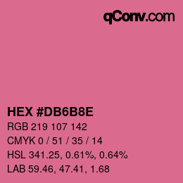Color code: HEX #DB6B8E | qconv.com
